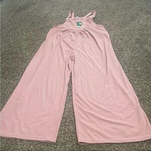 Halara NWT wide leg overalls with adjustable straps XL Pink